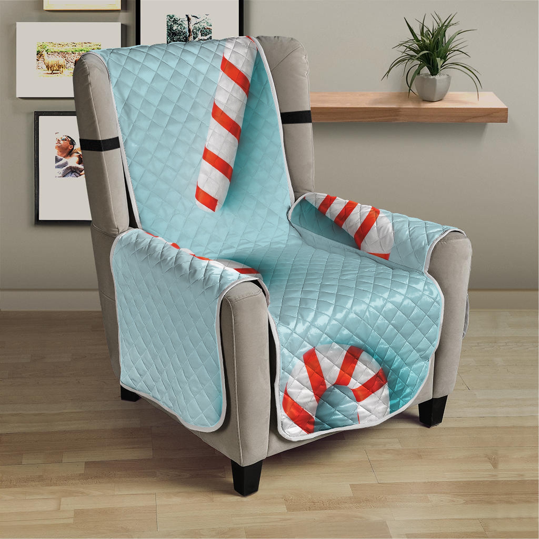 Christmas Candy Candies Pattern Print Armchair Protector