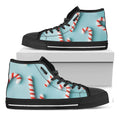 Christmas Candy Candies Pattern Print Black High Top Sneakers