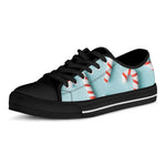 Christmas Candy Candies Pattern Print Black Low Top Shoes