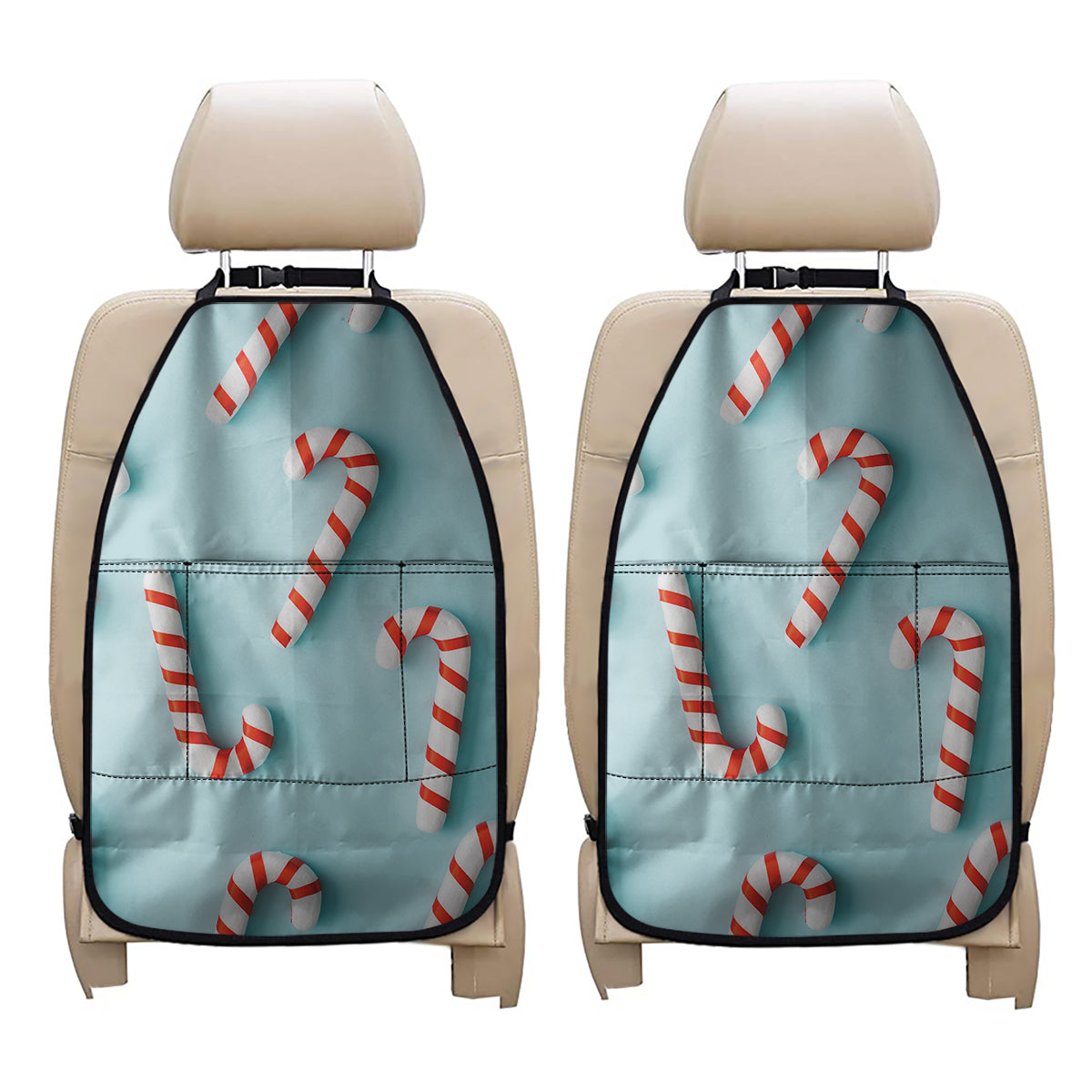 Christmas Candy Candies Pattern Print Car Seat Organizers