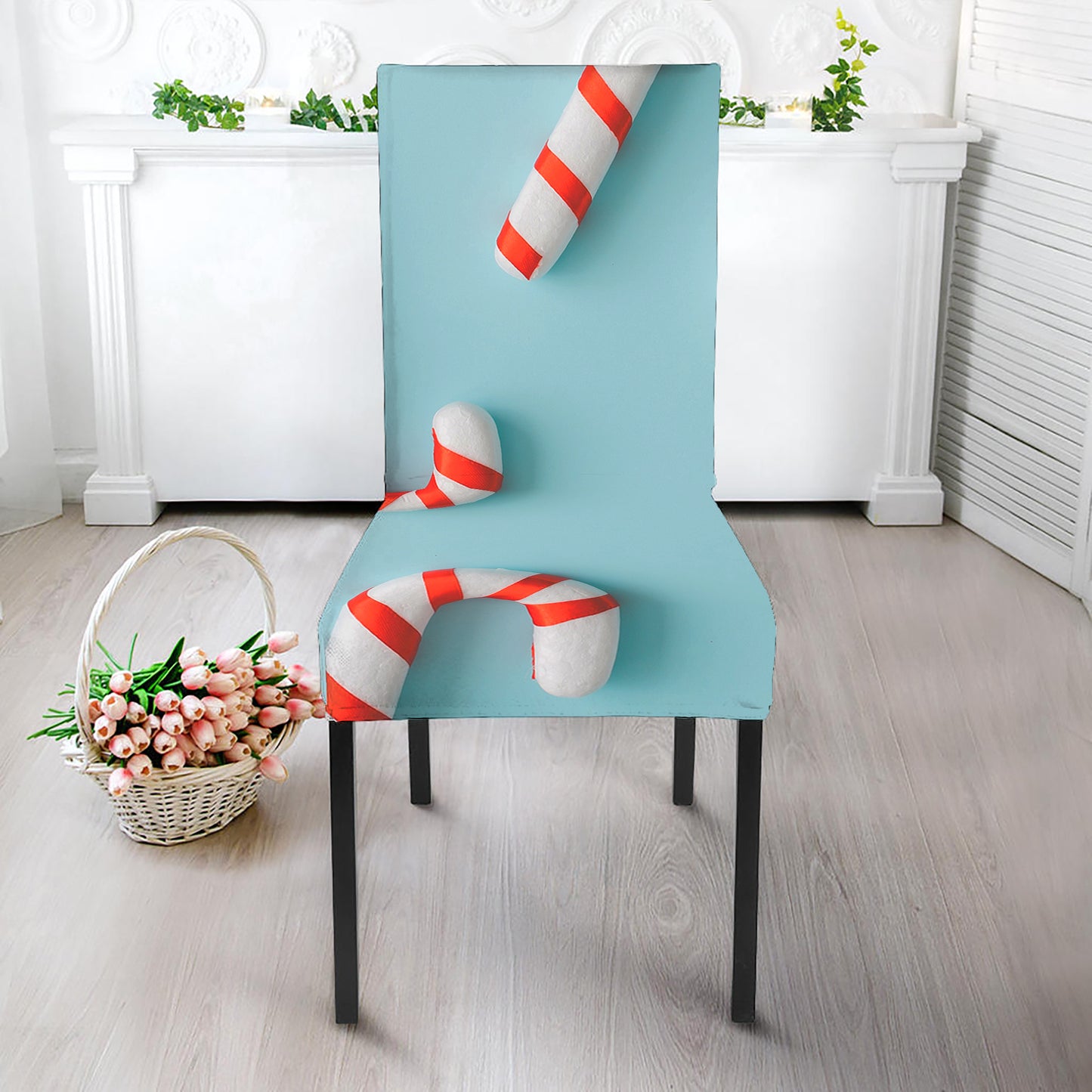 Christmas Candy Candies Pattern Print Dining Chair Slipcover