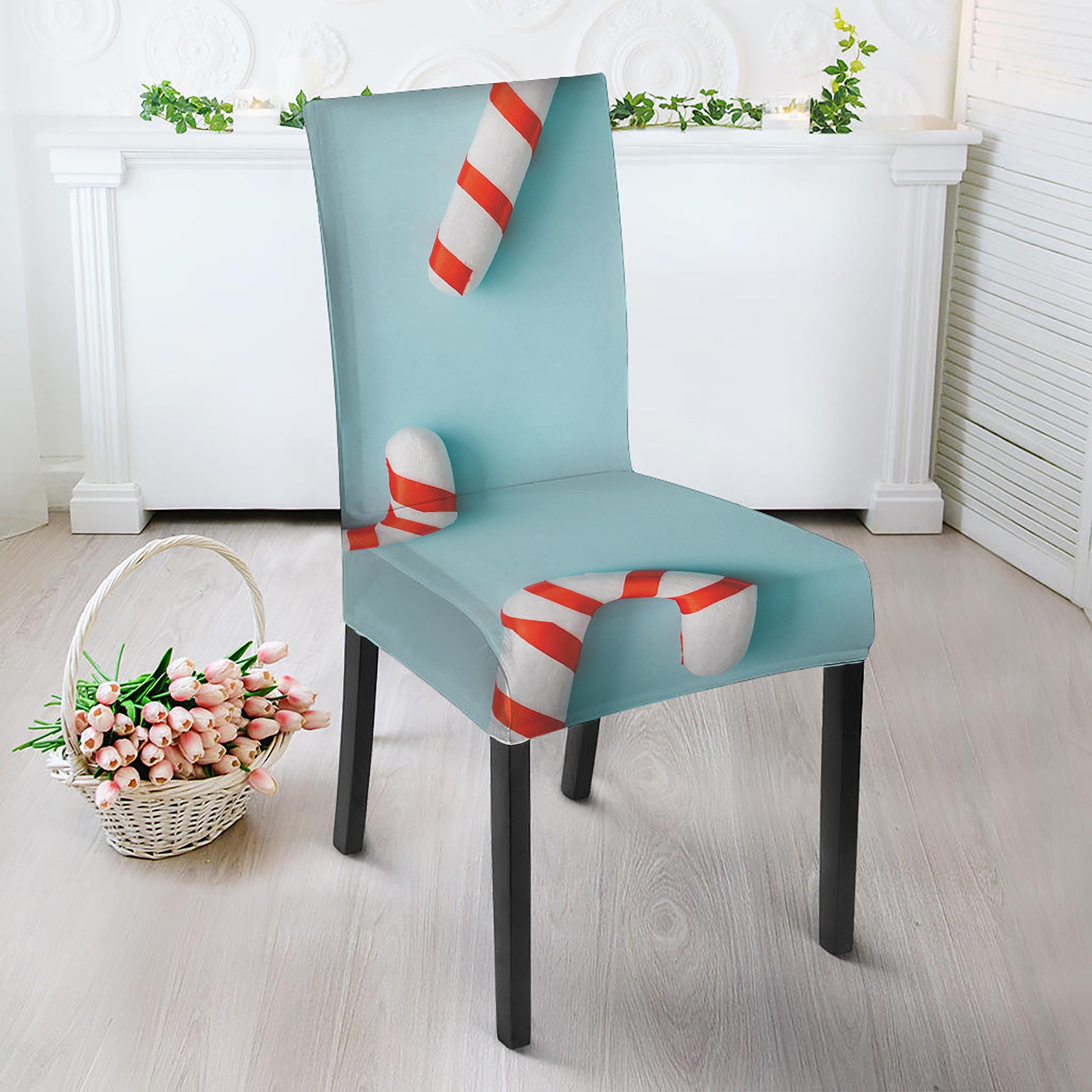 Christmas Candy Candies Pattern Print Dining Chair Slipcover