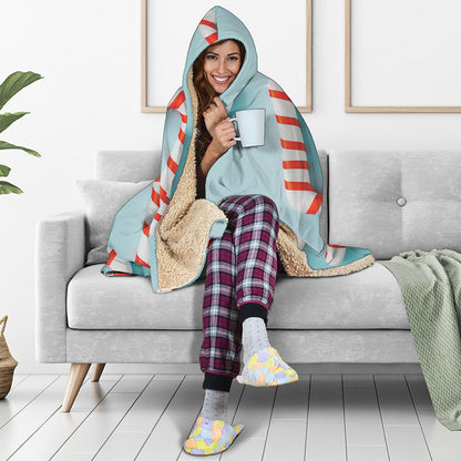 Christmas Candy Candies Pattern Print Hooded Blanket