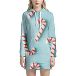 Christmas Candy Candies Pattern Print Hoodie Dress