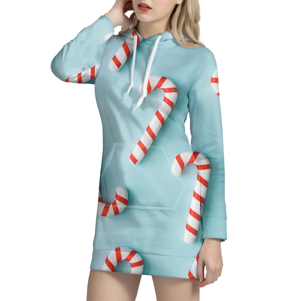 Christmas Candy Candies Pattern Print Hoodie Dress