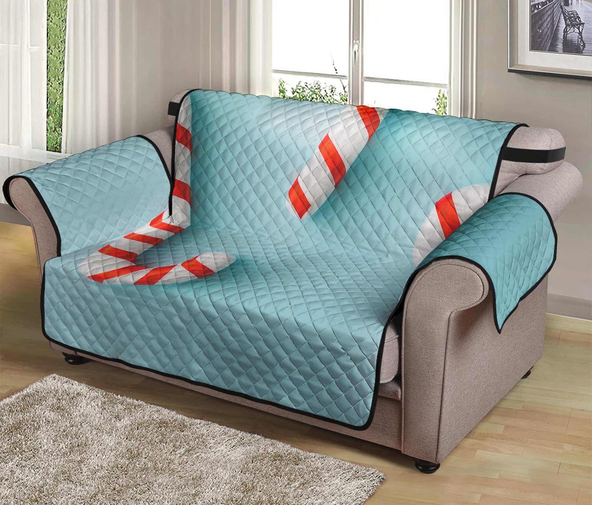 Christmas Candy Candies Pattern Print Loveseat Protector