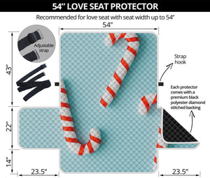 Christmas Candy Candies Pattern Print Loveseat Protector