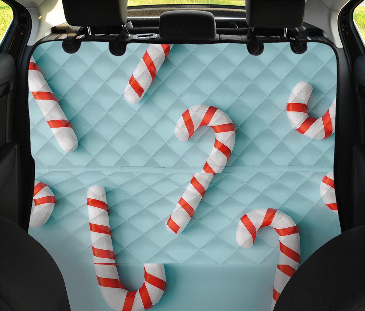 Christmas Candy Candies Pattern Print Pet Car Back Seat Cover