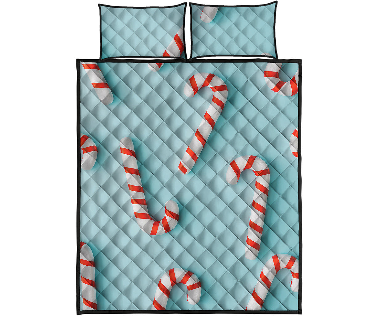 Christmas Candy Candies Pattern Print Quilt Bed Set