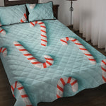 Christmas Candy Candies Pattern Print Quilt Bed Set
