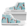 Christmas Candy Candies Pattern Print White High Top Shoes