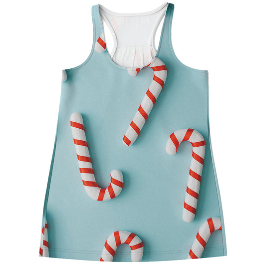 Christmas Candy Candies Pattern Print Women's Racerback Tank Top