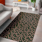 Christmas Candy Cane Pattern Print Area Rug