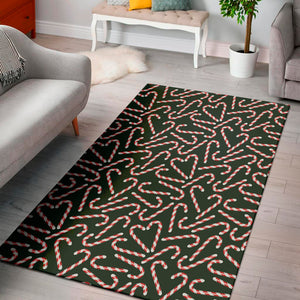 Christmas Candy Cane Pattern Print Area Rug