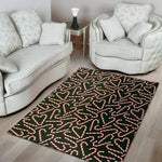 Christmas Candy Cane Pattern Print Area Rug