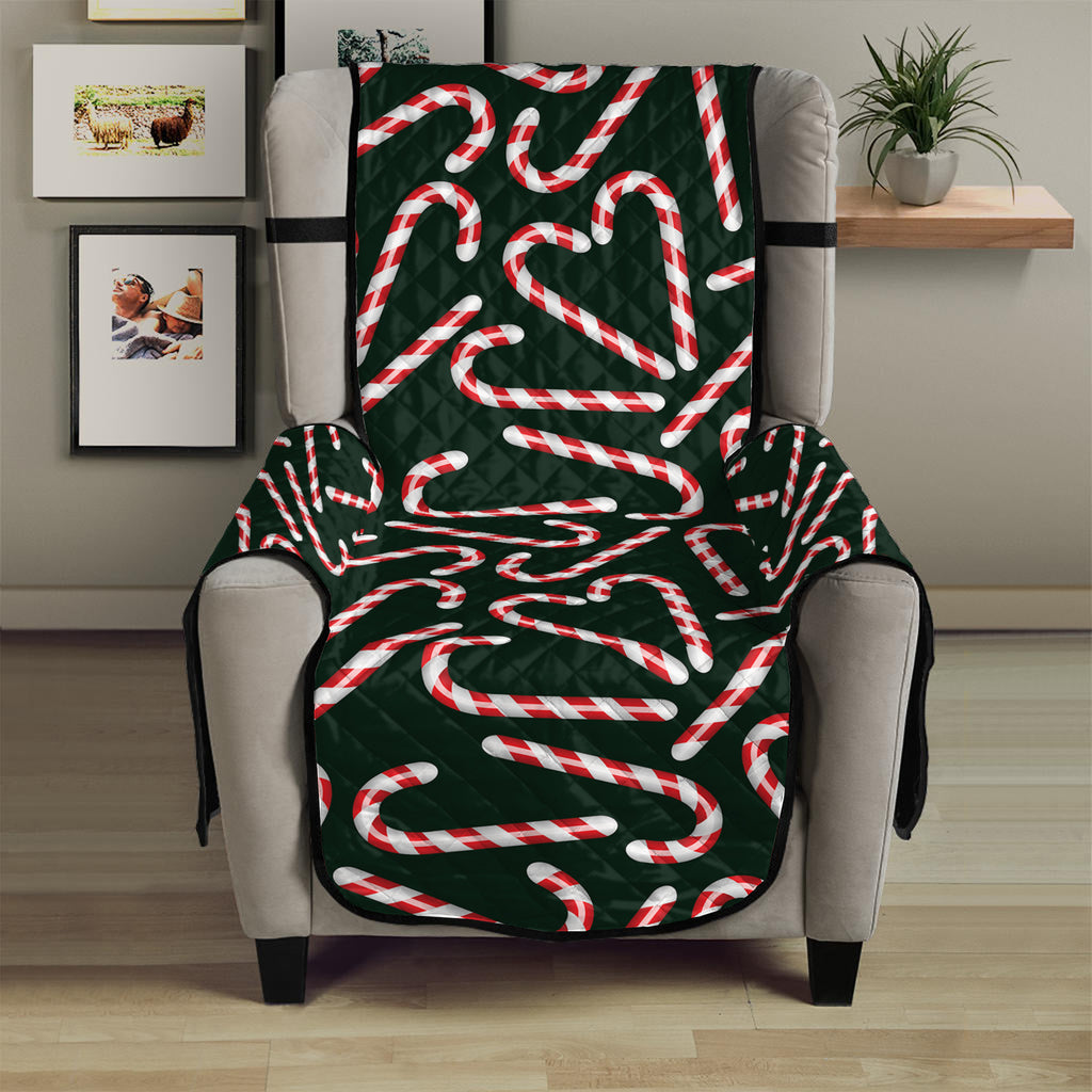 Christmas Candy Cane Pattern Print Armchair Protector