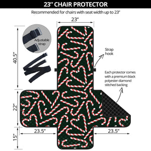 Christmas Candy Cane Pattern Print Armchair Protector