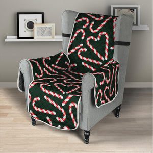 Christmas Candy Cane Pattern Print Armchair Protector