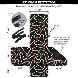 Christmas Candy Cane Pattern Print Armchair Protector