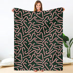 Christmas Candy Cane Pattern Print Blanket