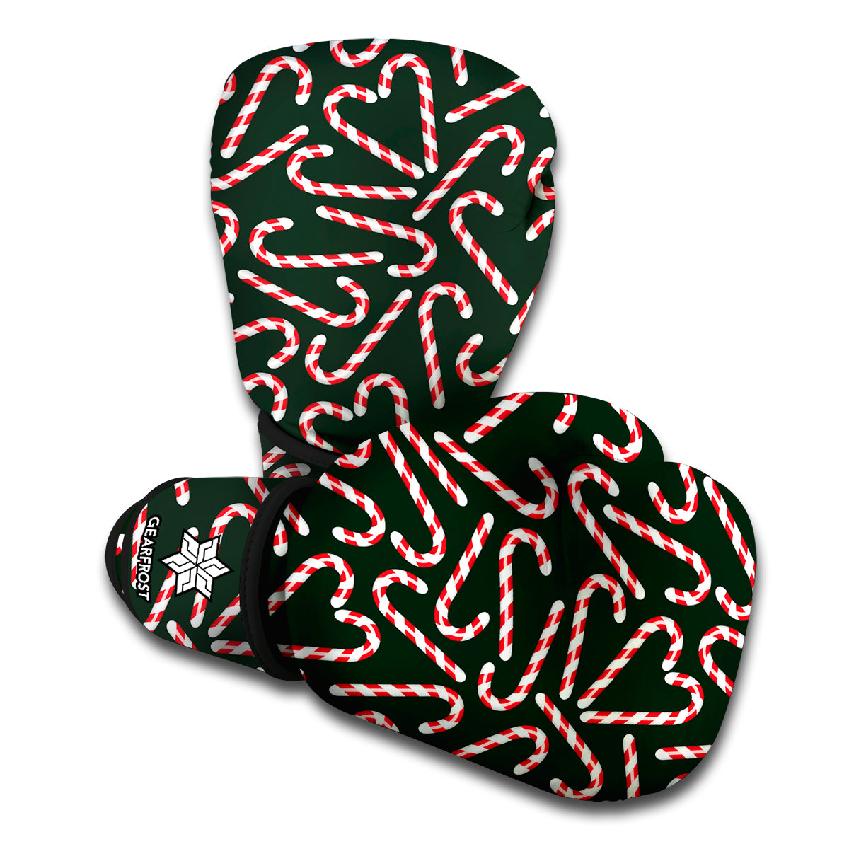 Christmas Candy Cane Pattern Print Boxing Gloves