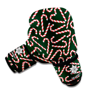 Christmas Candy Cane Pattern Print Boxing Gloves