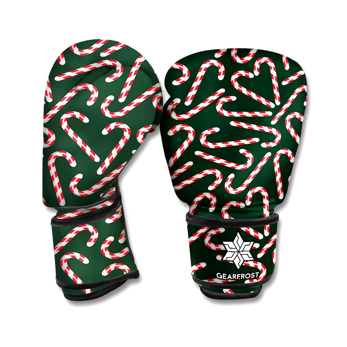 Christmas Candy Cane Pattern Print Boxing Gloves