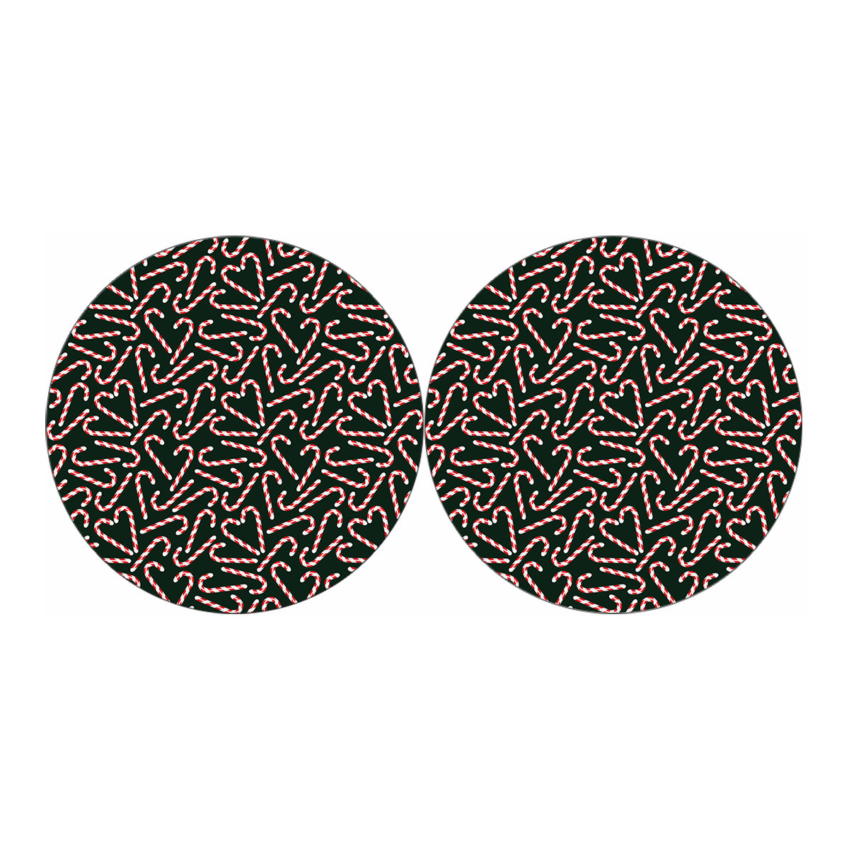 Christmas Candy Cane Pattern Print Car Coasters
