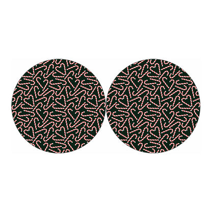 Christmas Candy Cane Pattern Print Car Coasters