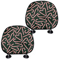 Christmas Candy Cane Pattern Print Car Headrest Covers