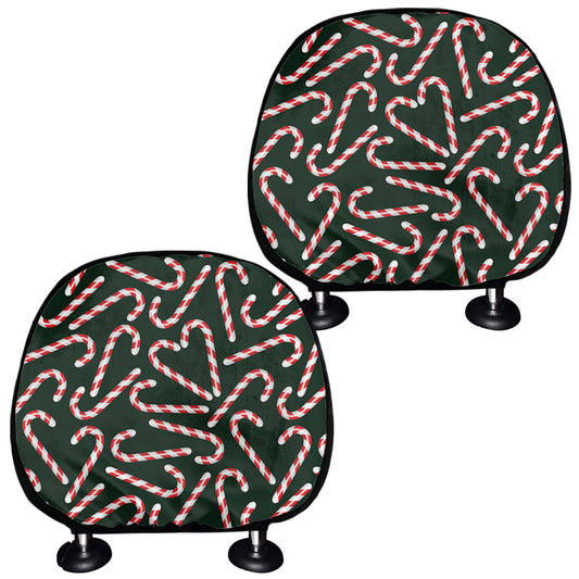 Christmas Candy Cane Pattern Print Car Headrest Covers
