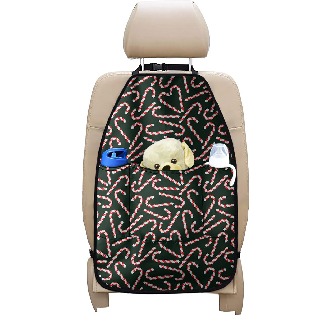 Christmas Candy Cane Pattern Print Car Seat Organizers