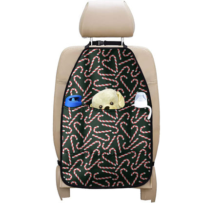 Christmas Candy Cane Pattern Print Car Seat Organizers