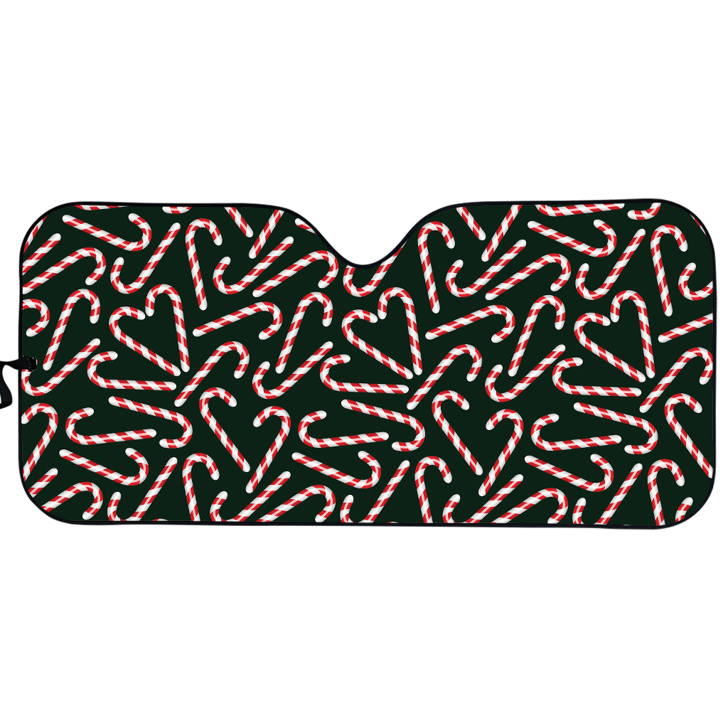 Christmas Candy Cane Pattern Print Car Sun Shade