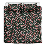 Christmas Candy Cane Pattern Print Duvet Cover Bedding Set