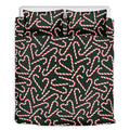 Christmas Candy Cane Pattern Print Duvet Cover Bedding Set
