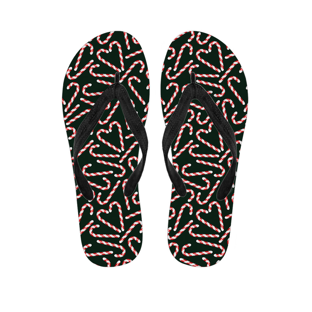 Christmas Candy Cane Pattern Print Flip Flops