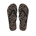 Christmas Candy Cane Pattern Print Flip Flops