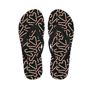 Christmas Candy Cane Pattern Print Flip Flops