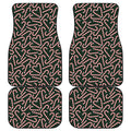 Christmas Candy Cane Pattern Print Front and Back Car Floor Mats