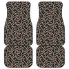 Christmas Candy Cane Pattern Print Front and Back Car Floor Mats