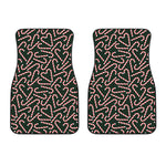 Christmas Candy Cane Pattern Print Front Car Floor Mats