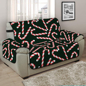 Christmas Candy Cane Pattern Print Half Sofa Protector