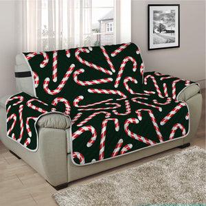 Christmas Candy Cane Pattern Print Half Sofa Protector