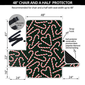 Christmas Candy Cane Pattern Print Half Sofa Protector