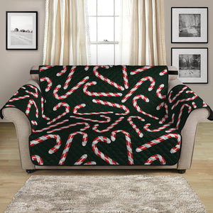 Christmas Candy Cane Pattern Print Loveseat Protector