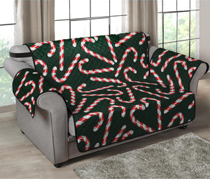 Christmas Candy Cane Pattern Print Loveseat Protector