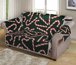 Christmas Candy Cane Pattern Print Loveseat Protector