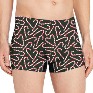 Christmas Candy Cane Pattern Print Men's Boxer Briefs