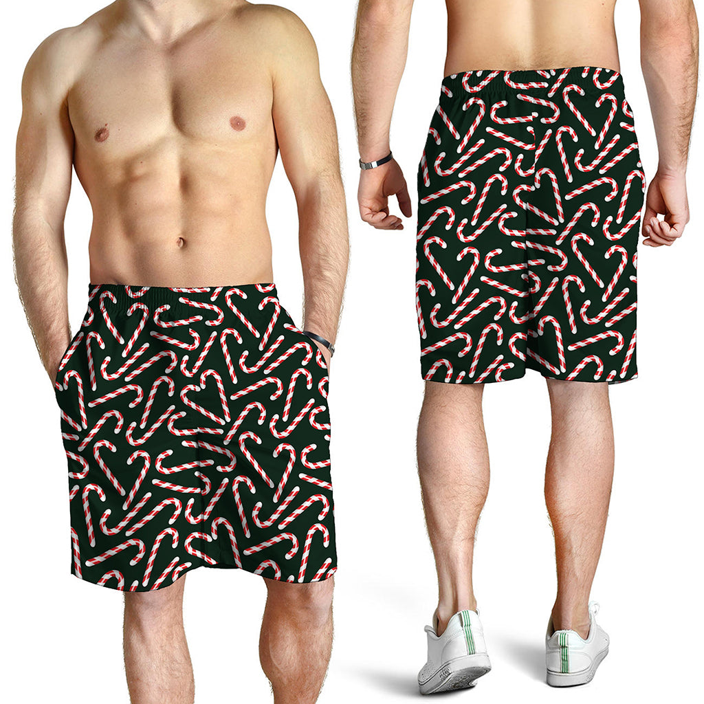 Christmas Candy Cane Pattern Print Men's Shorts